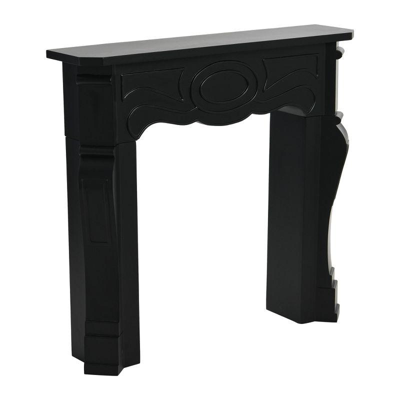 Storied Home Victorian Decorative Fireplace Mantel Black: Wall Mount, Fir Wood & MDF Frame, No Heat Output