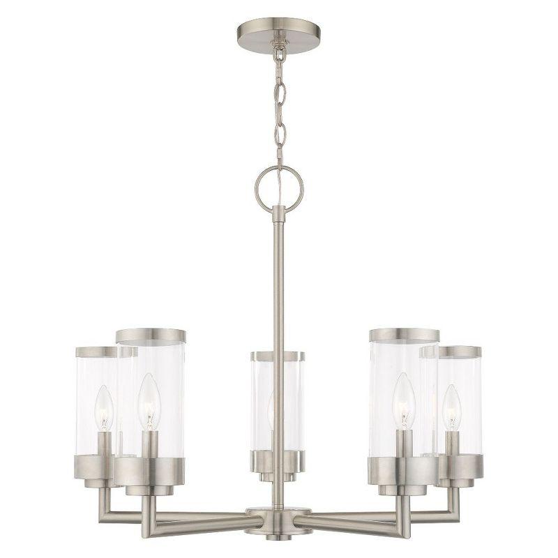 Taylen 5 - Light Stainless Steel Cylinder Chandelier