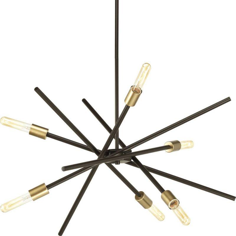 Progress Lighting Astra 6-Light Chandelier, Matte Black, No Shade