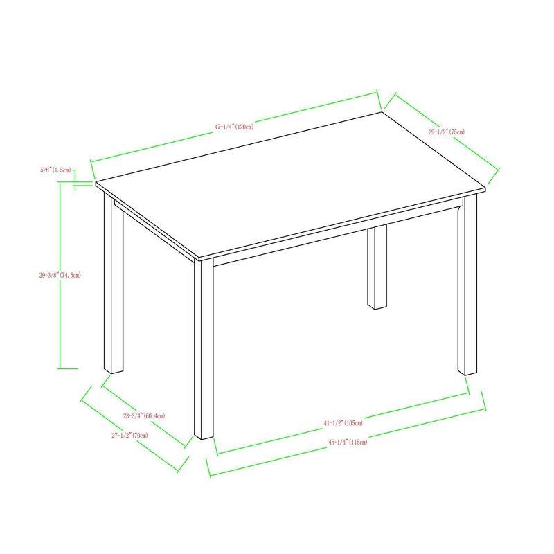5pc Contemporary Farmhouse Dining Set White/Navy - Saracina Home: Rubberwood & MDF, Non-Extension Rectangle Table