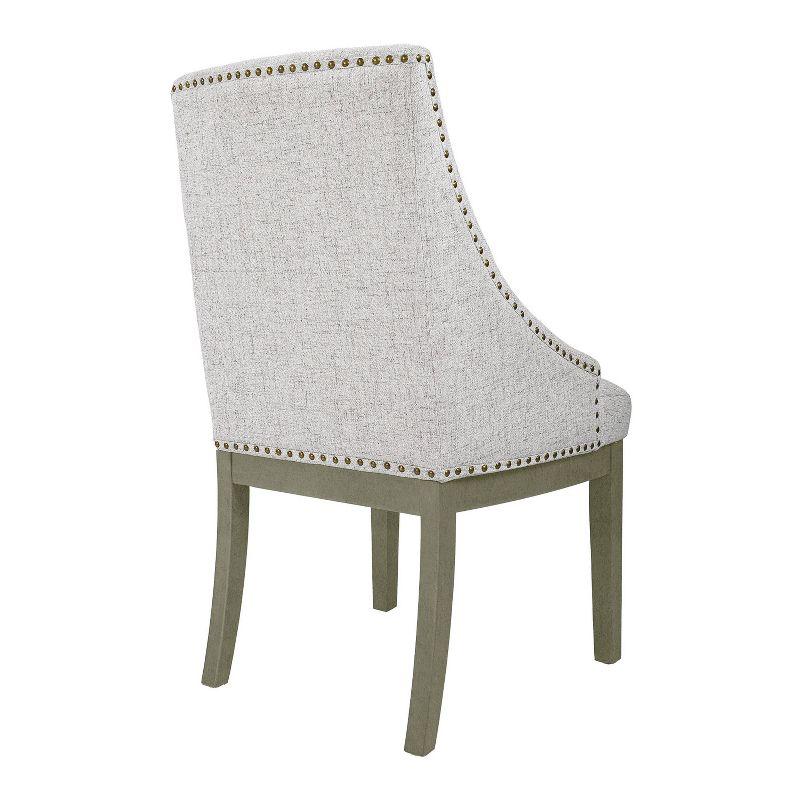 HomePop Upholstered Side Chair Neutral: Polyester Armless Accent Chair, Swoop Back Design, Plywood Frame