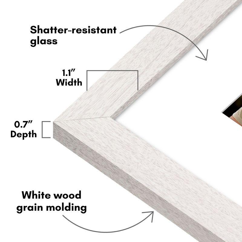 Americanflat Americanflat Picture Frame - Frame with Mat - Wide Molding - Shatter-Resistant Glass