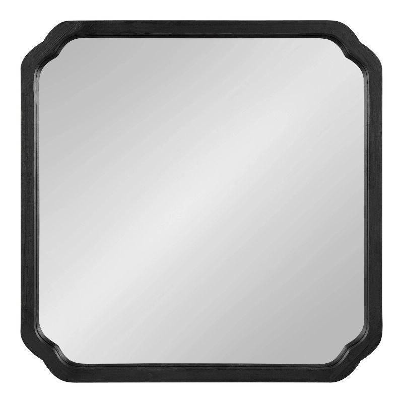 Kate & Laurel All Things Decor 24"x24" Marston Farmhouse Rectangle Wall Mirror Black: Modern Square No Assembly, Wood Frame