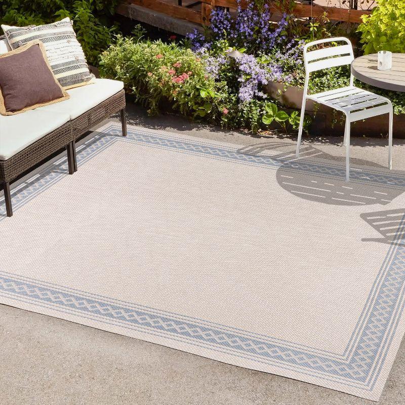 Lucia Classic Diamond Border Indoor/Outdoor Area Rug - JONATHAN Y