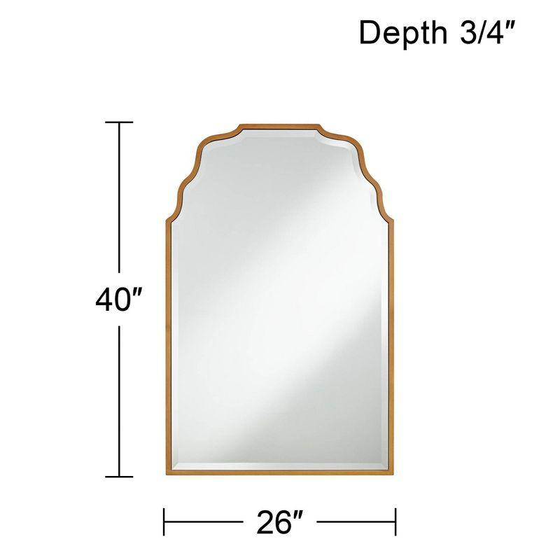 Noble Park Rectangular Vanity Decorative Wall Mirror Modern Beveled Waved Arched Lush Antique Gold Frame 26" Wide for Bathroom