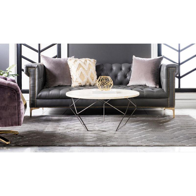 Marilyn Monroe Glam Geometric Gray Silver Area Rug