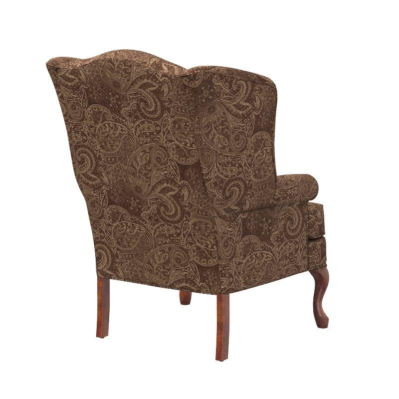 Comfort Pointe Paisley Traditional Wingback Accent Chair Coco: Handcrafted, Plush Chenille, No Assembly Required