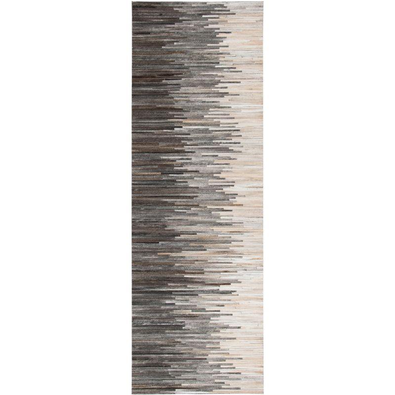 Studio Leather STL225 Hand Woven Indoor Runner Rug - Charcoal/Ivory - 2'3"x7' - Safavieh