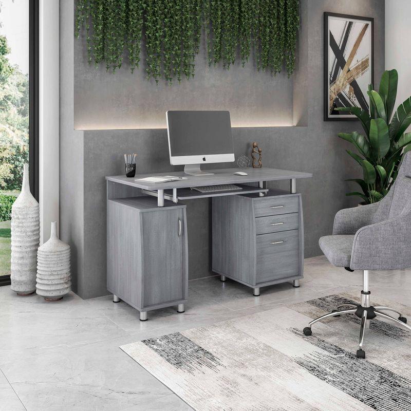 Complete Workstation Computer Desk with Storage, Keyboard Tray - Techni Mobili