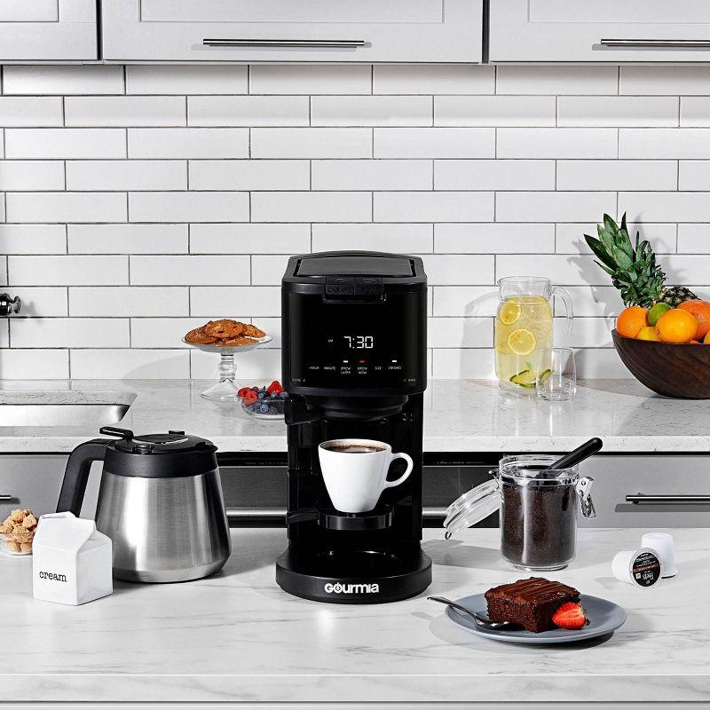 Gourmia 12 Cup Drip Coffee Maker with Thermal Carafe Black: Stainless Steel, Electric, Dishwasher-Safe Parts, 2-Year Warranty