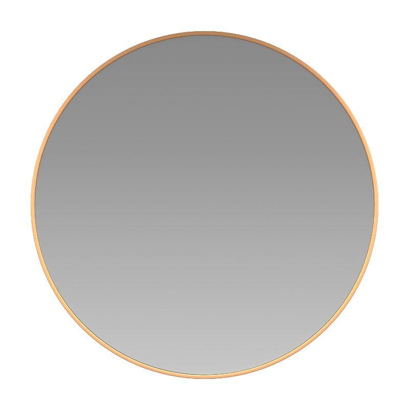 20" Round Gold Aluminum Framed Accent Mirror