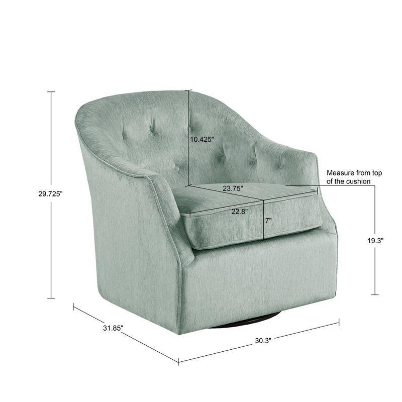 Light Blue Velvet Swivel Club Chair with Wood Frame