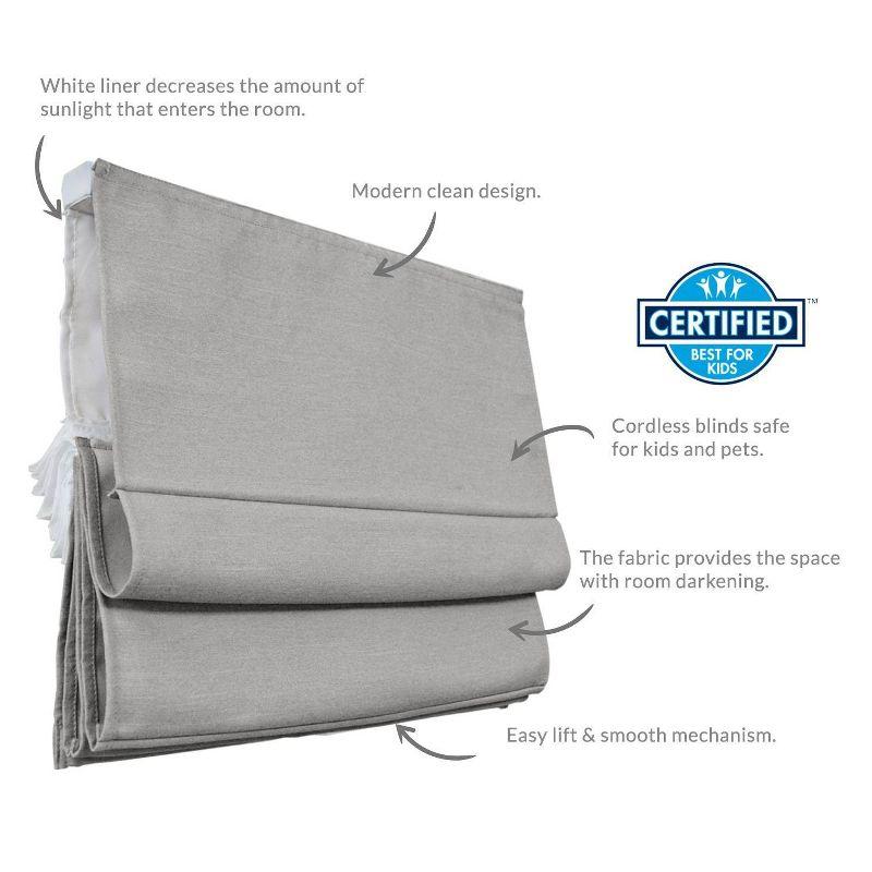 34"x64" Chicology Blackout Roman Shade Pearl Gray