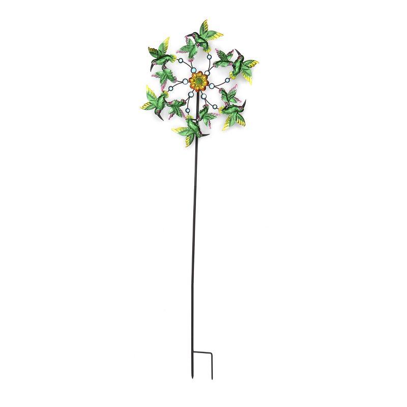 The Lakeside Collection Decorative Garden Hummingbird Wind Spinner Stake - Dynamic Outdoor Accent