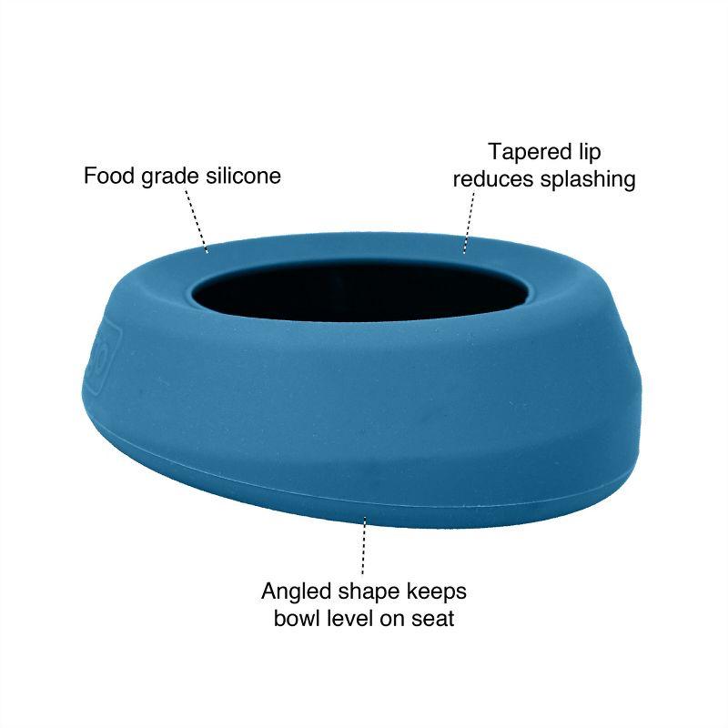 Coastal Blue Silicone Splash-Free Dog Water Bowl