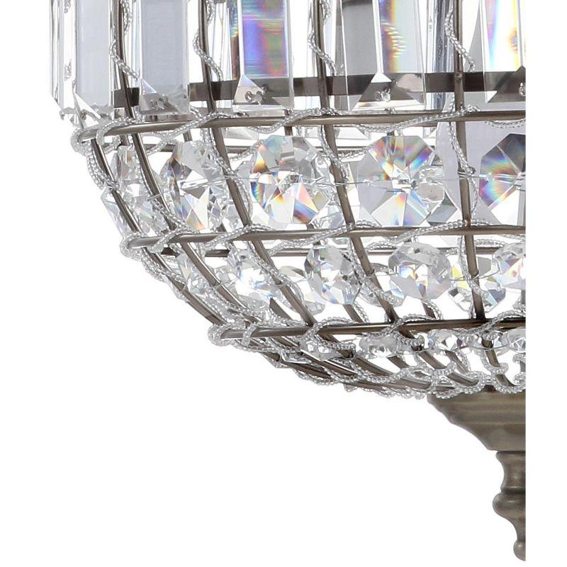 JONATHAN Y Georgina 12" Crystal/Metal LED Pendant Pendant, Antique Brass