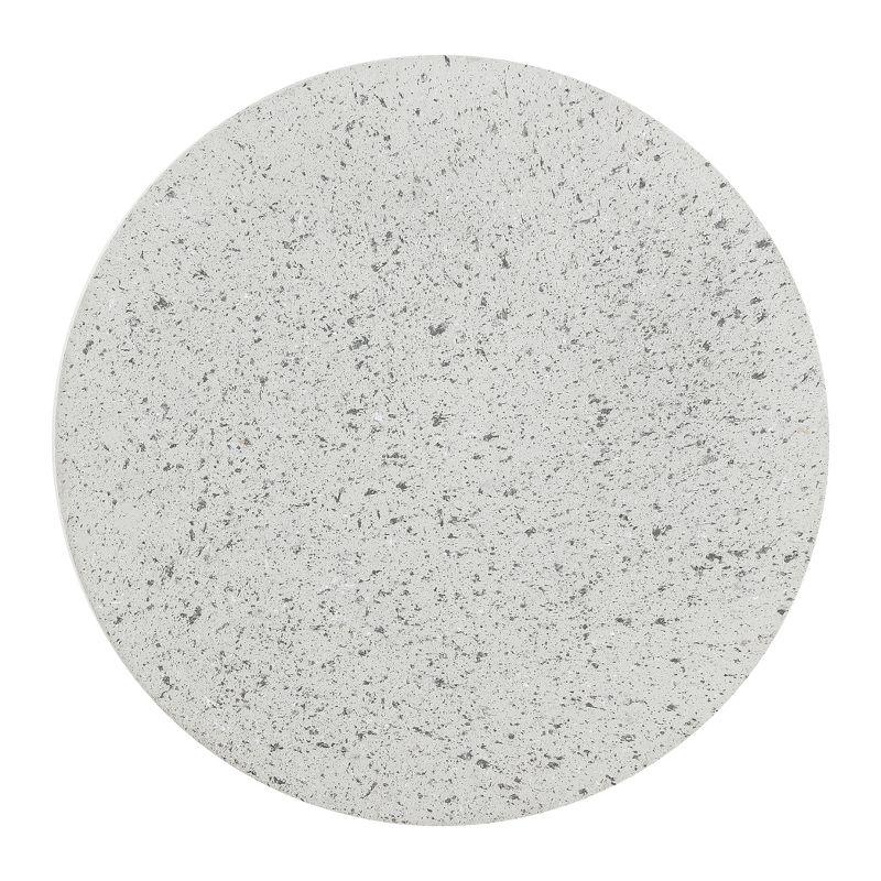 Hollie 18" Minimalist Modern Drum Accent Table Pedestal, Gray Terrazzo Finish - JONATHAN Y