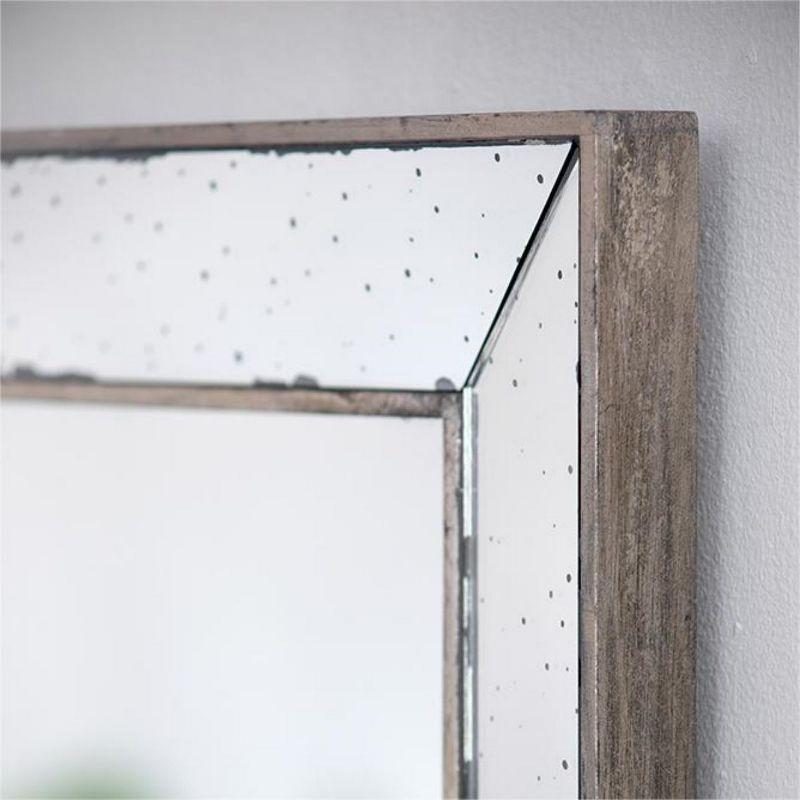 Antique Rectangular Frameless Wall Mirror with Distressed Finish