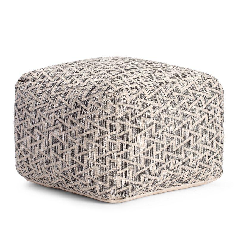 Lafayette Square Pouf Black/Ivory - Anji Mountain