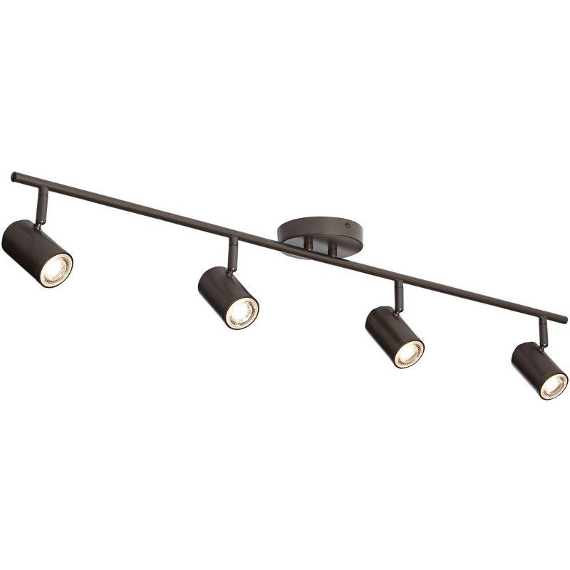 Pro Track Vester 4-Head 8.5 Watt LED Ceiling Track Light Fixture Kit GU10 Spot Light Dimmable Brown Bronze Finish Modern Kitchen Bathroom 40" Wide