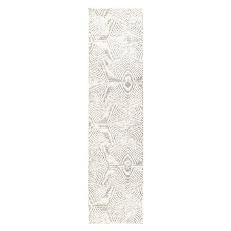 TOWN & COUNTRY Luxe Maya Soft Arches Neutral Indoor Area Rug with High-Low Texture, Ivory/Greige