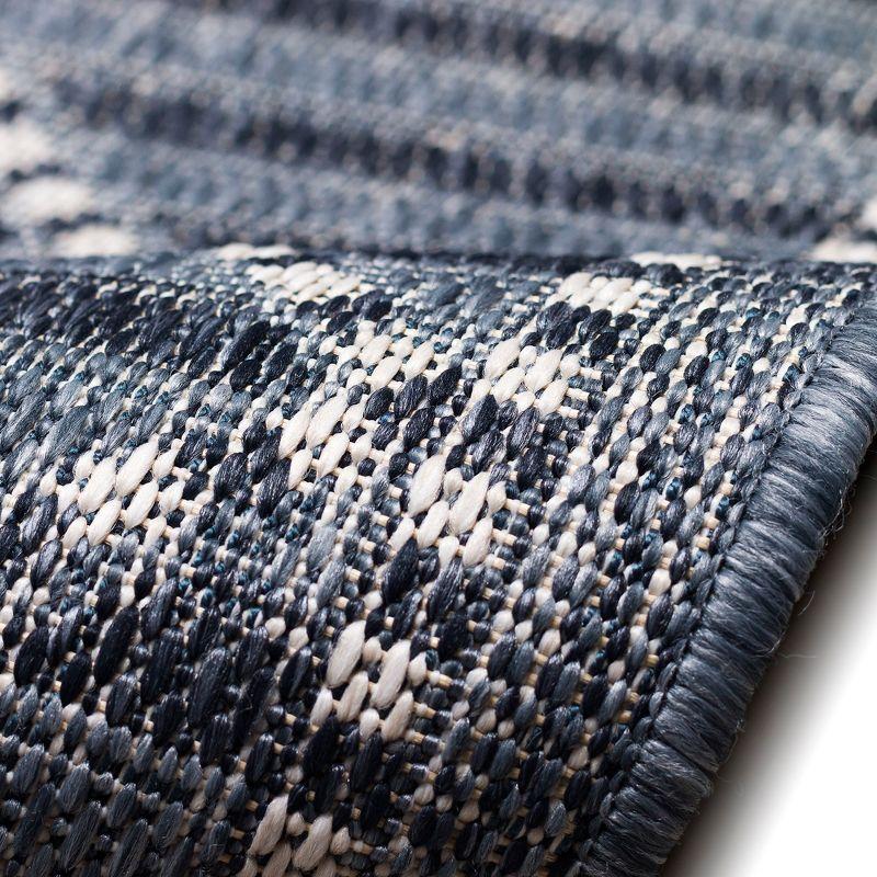 Liora Manne Malibu Checker Diamond Indoor/Outdoor Rug Navy 6'6" x 9'4"