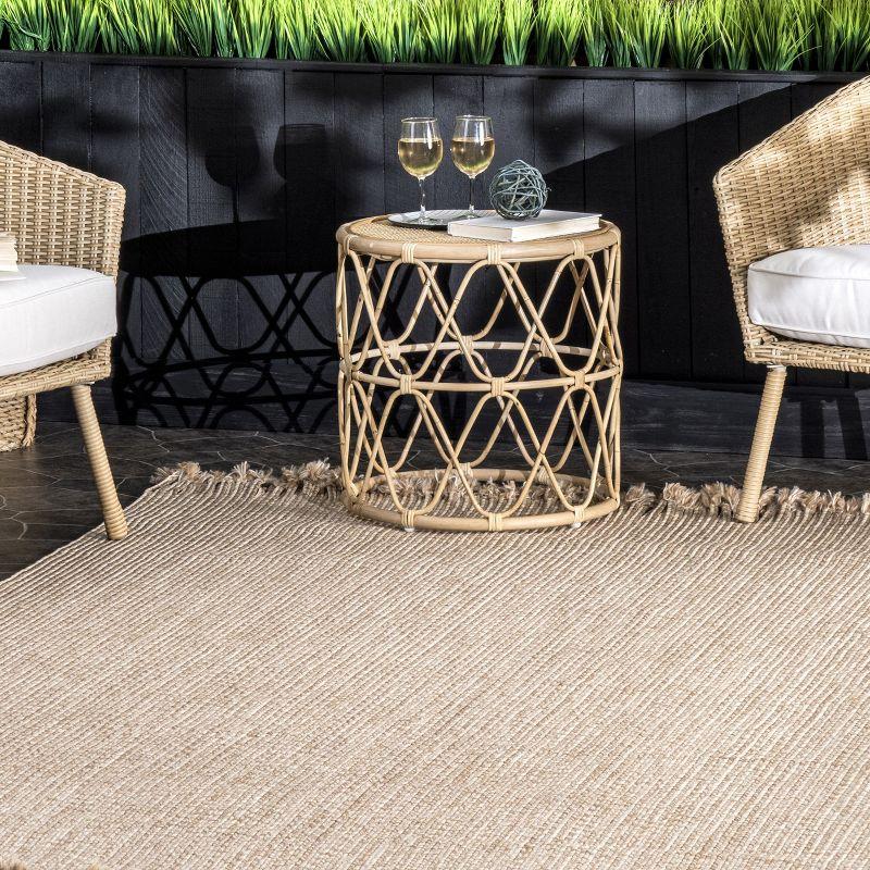 Casual Elegance Braided Tan Synthetic 3' x 5' Indoor/Outdoor Rug