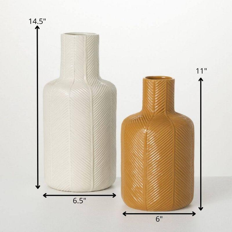 Sullivans 14.5" & 11" Artisanal Ceramic Vase Multicolor Ceramic Set of 2