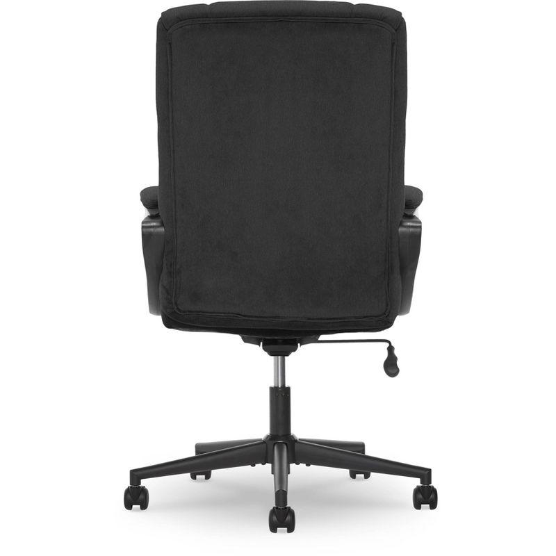 ErgoFlex Black Twill Executive Office Chair with Lumbar Support