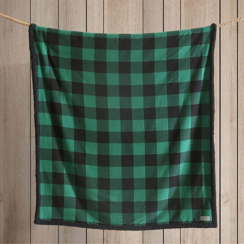 Eddie Bauer Cabin Plaid Flannel/Sherpa Throw Blanket