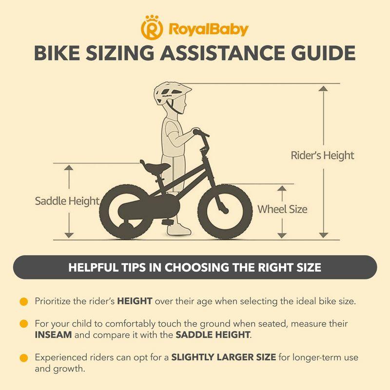 RoyalBaby Freestyle 14" Children Kids Bicycle Bike w/Handbrake, Coasterbrake, Training Wheels, and Water Bottle for Boys and Girls Ages 3 to 5, Orange