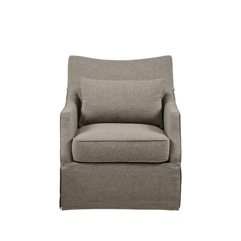 Martha Stewart London Skirted Swivel Chair Tan: Upholstered Polyester, No Assembly Required