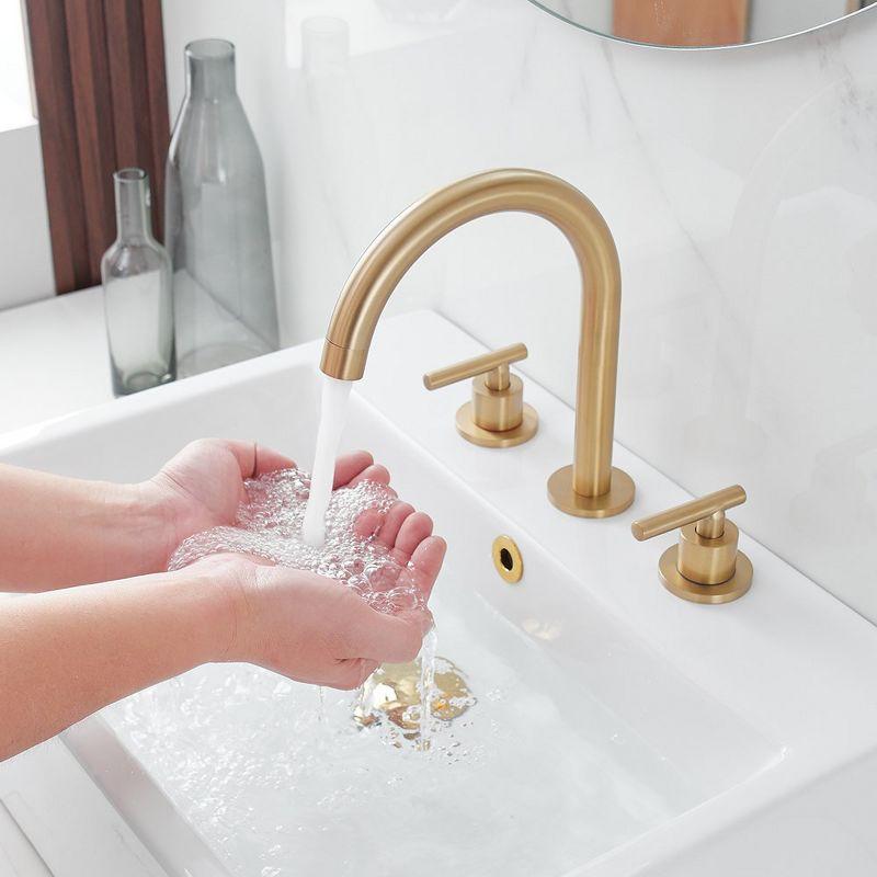 VIBRANTBATH 16441-BG Widespread Bathroom Faucet 3 Hole, 2-handle Bathroom Sink Faucet with Drain Assembly