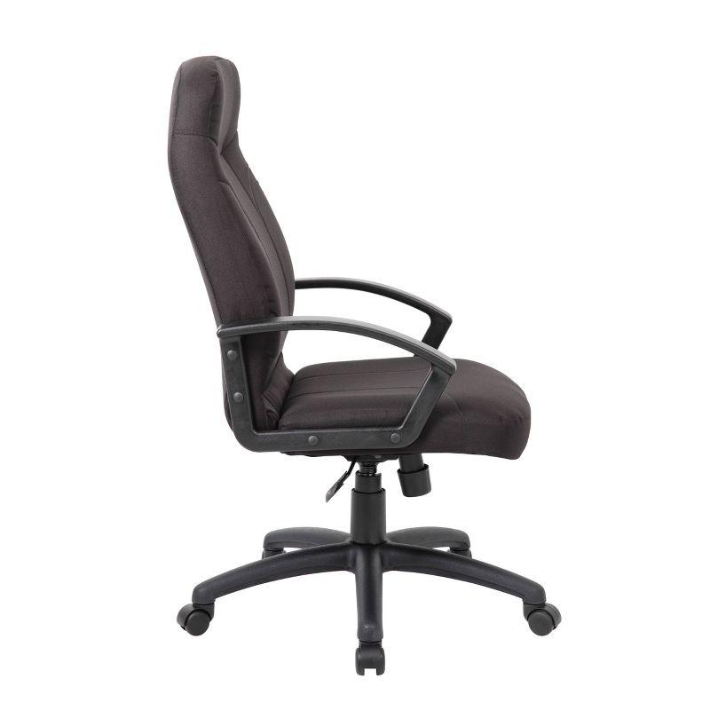 Mid Back Fabric Managers Chair Black - Boss Office Products: Ergonomic, Swivel, Adjustable Height, Metal Frame