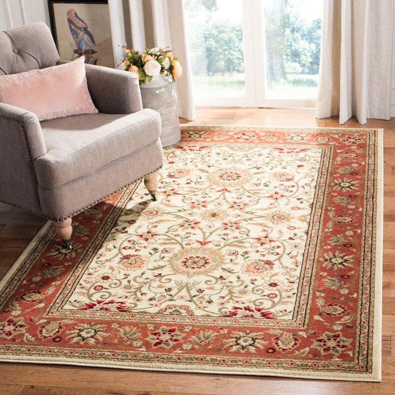 Lyndhurst LNH212 Power Loomed Area Rug - Ivory/Rust - 4'x6' - Safavieh