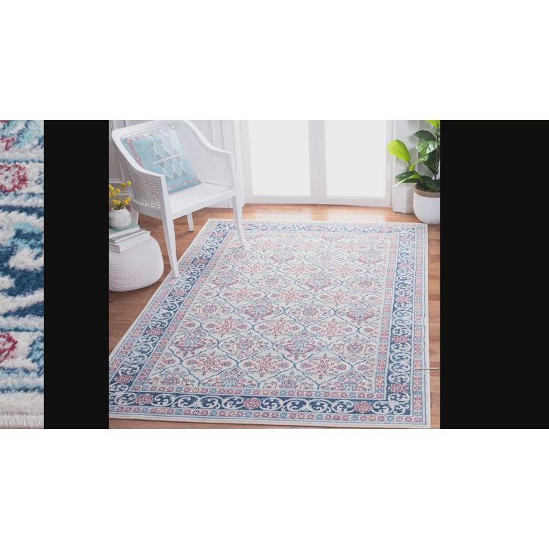 Navy & Light Grey Synthetic 2' x 14' Hand-knotted Runner Rug