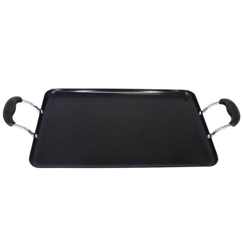 IMUSA 17"x10"Ceramic Double Burner Griddle Black: Stovetop Griddle, Aluminum, Hand Wash, Electric & Gas Compatible