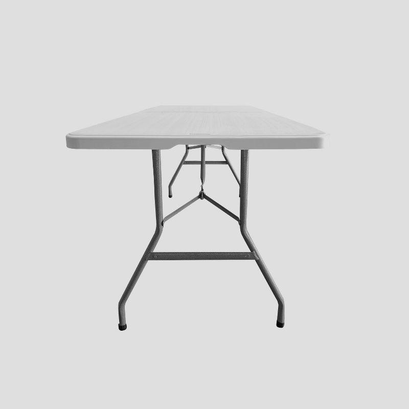 Techni Home 6' Folding Table with Easy-Carry Handle Granite White