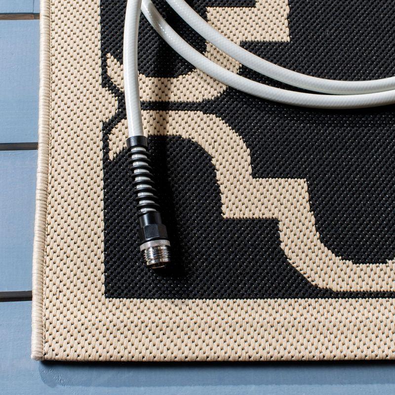 Courtyard CY6009 Power Loomed Indoor and Outdoor Runner Rug - Black/Beige - 2'3"x8' - Safavieh