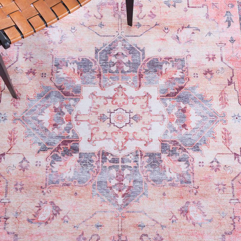Tucson TSN163 Power Loomed Machine Washable Area Rug - Rust/Beige - 6'x6' - Safavieh.