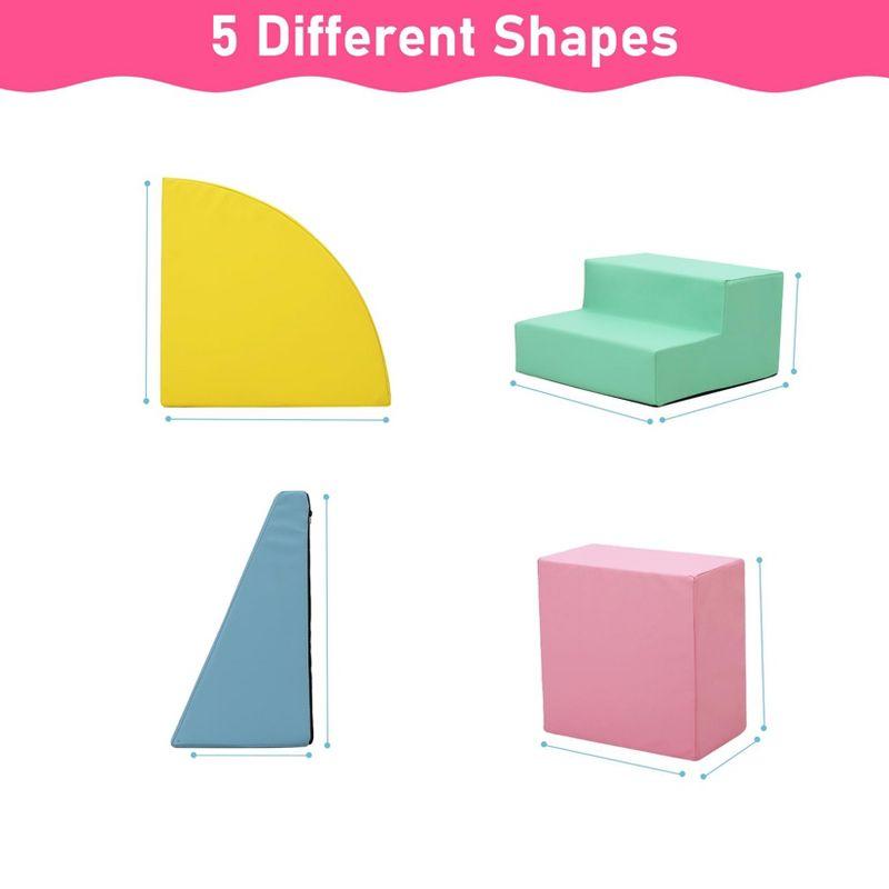 4 Pieces Soft Play Climbing for Toddlers ¨C Indoor Foam Climber Playset for Crawling, pink