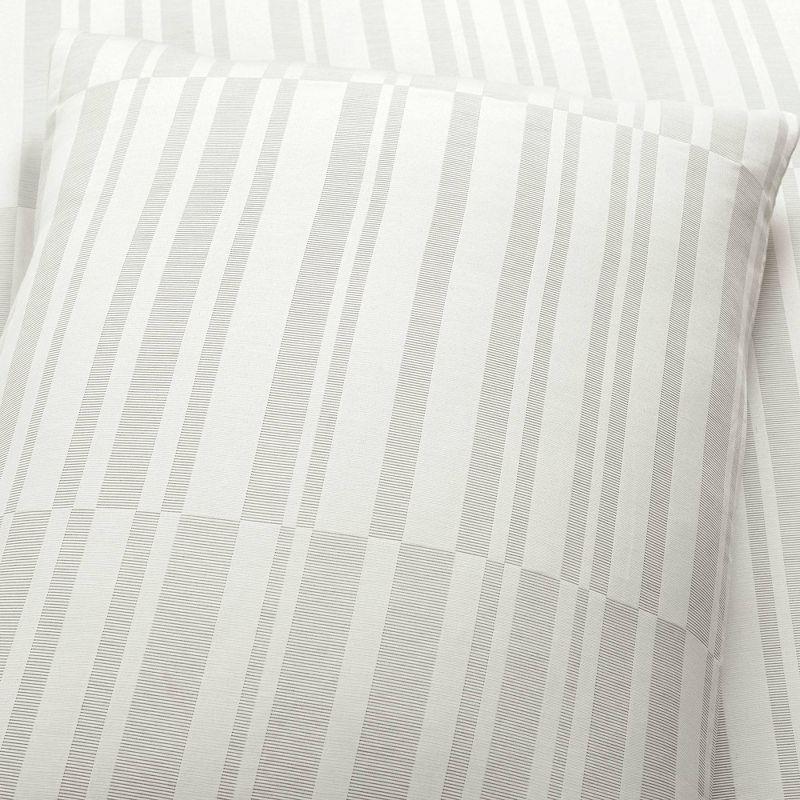 Sawyer Modern Broken Stripe Duvet Cover Gray/White 3Pc Set