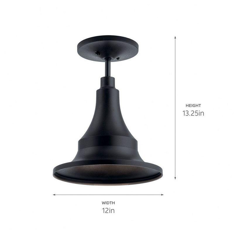 Hampshire 13.25 inch 1 Light Medium Outdoor Pendant/Semi Flush in Textured Black