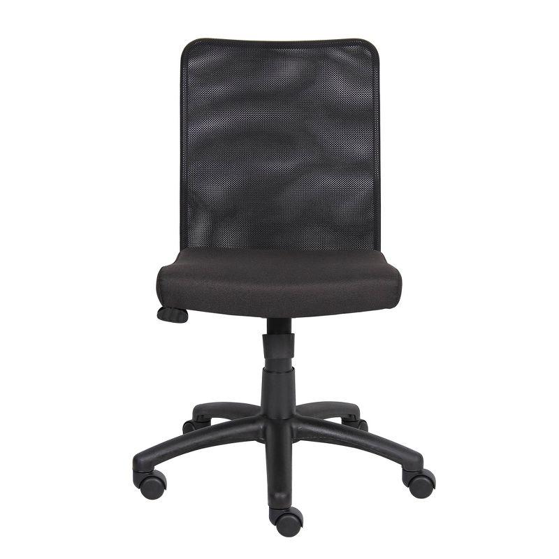 Boss Office Products Budget Mesh Task Chair Black : Swivel Computer Chair with Adjustable Height & Nylon Legs