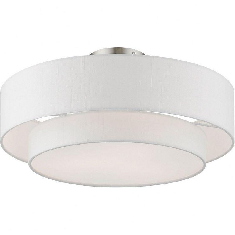 Livex Lighting Meridian 3 - Light Semi-Flush Mount in  Brushed Nickel