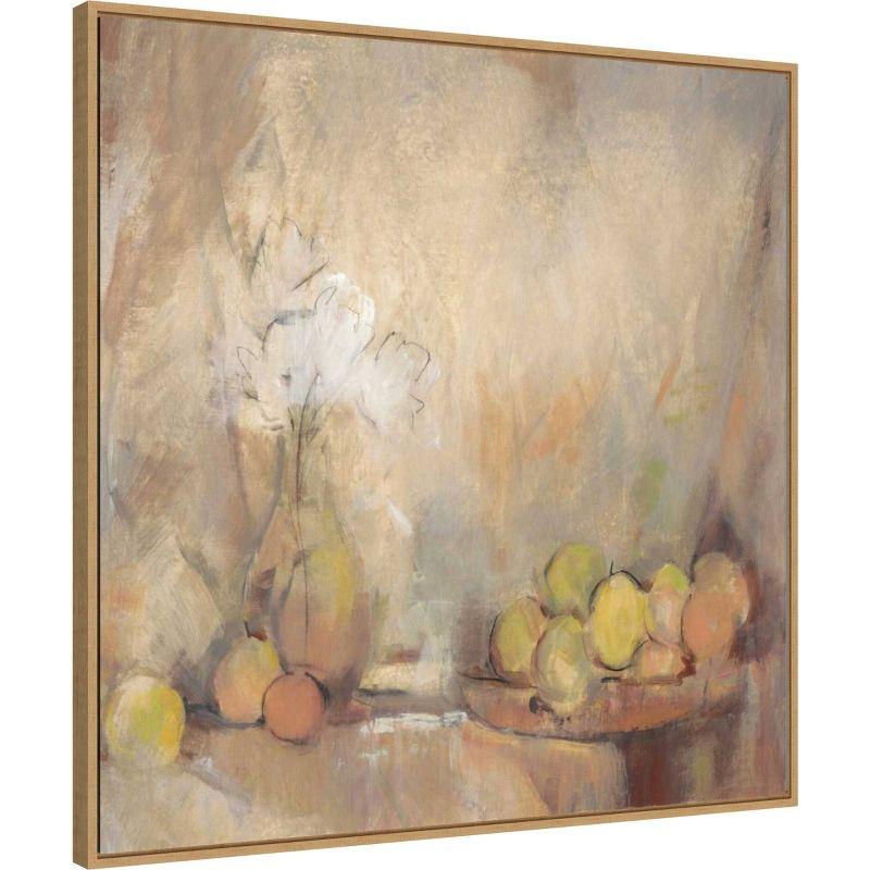 30" x 30" Still Life with Fruit in Study by Tim O'Toole Framed Canvas Wall Art Print - Amanti Art