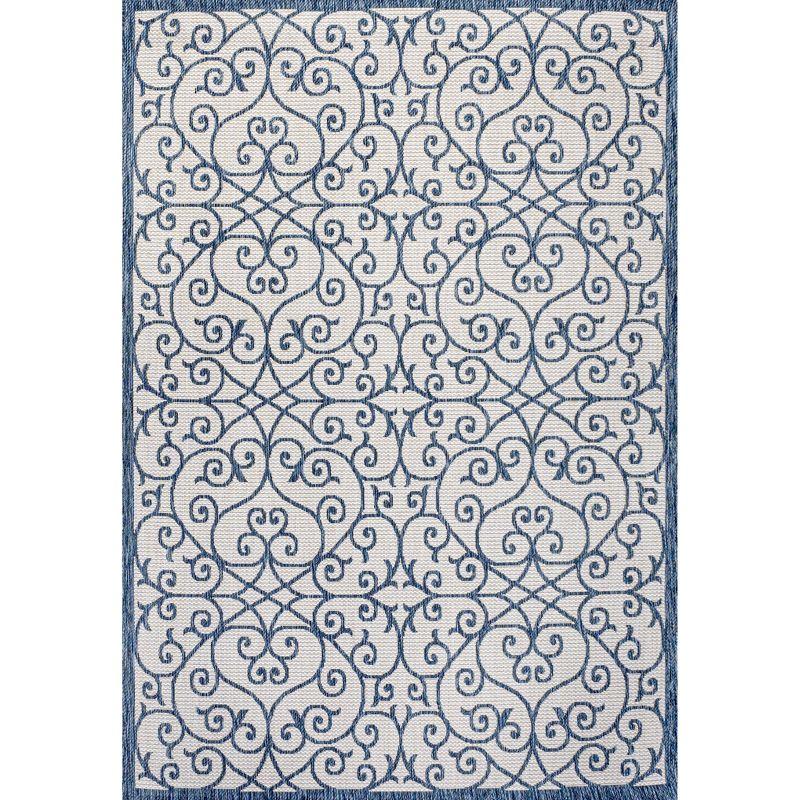 Madrid Vintage Filigree Textured Weave Indoor/Outdoor Area Rug - JONATHAN Y