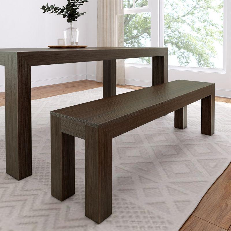 Plank+Beam 60" Modern Wood Dining Bench, Solid Wood Bench for Dining Table
