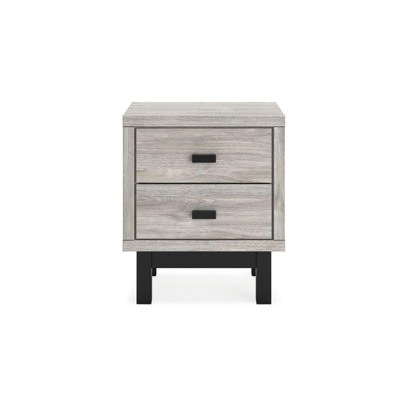 Signature Design by Ashley Vessalli 2 Drawer Two-Toned Nightstand, Brown & Black