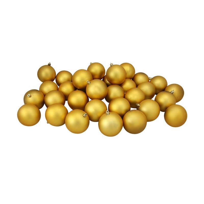 Vegas Gold Shatterproof Matte Plastic Christmas Ball Ornaments Set